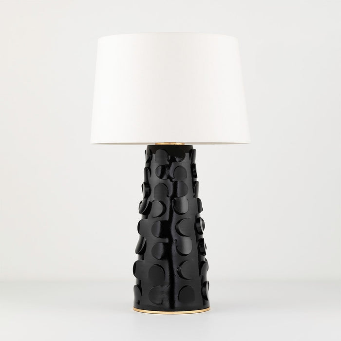 Mitzi HL335201-BLK/GL One Light Table Lamp, Black Lustro/Gold Leaf Combo