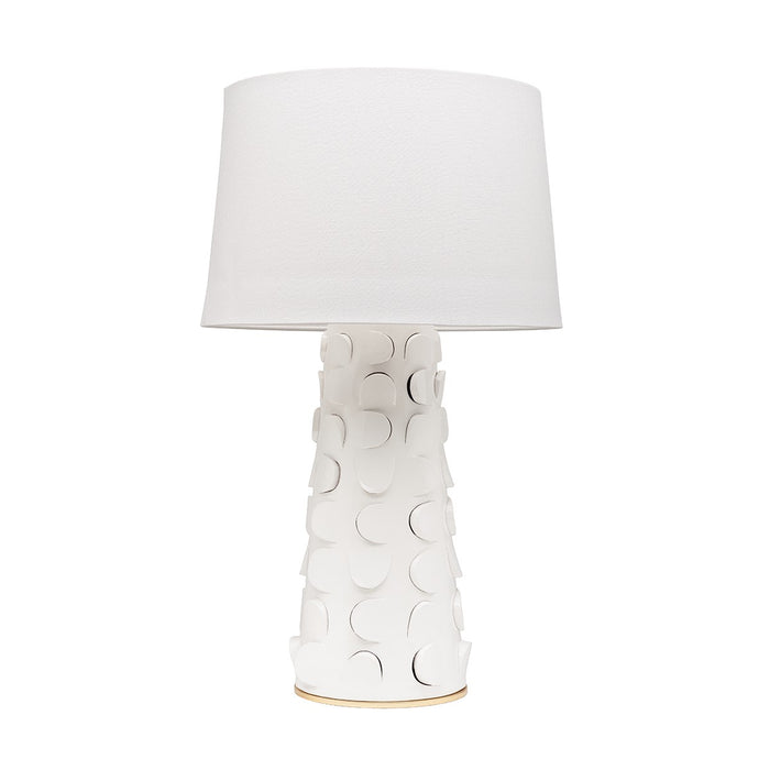 Mitzi HL335201-WH/GL One Light Table Lamp, White Lustro/Gold Leaf Combo