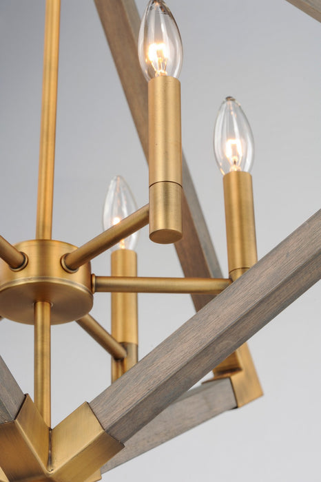 Maxim 12259WOAB One Light Pendant, Weathered Oak / Antique Brass