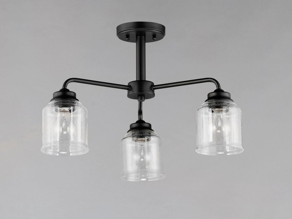 Maxim 12260CDBK Three Light Semi-Flush Mount/Chandelier, Black