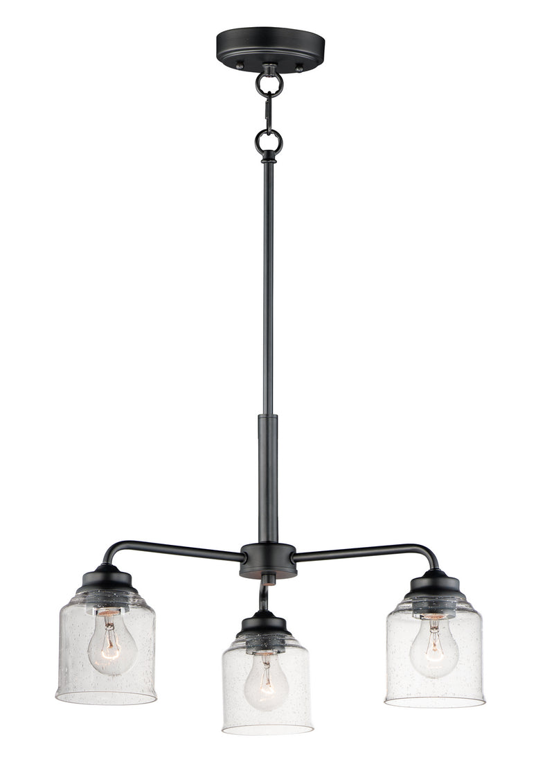 Maxim 12260CDBK Three Light Semi-Flush Mount/Chandelier, Black