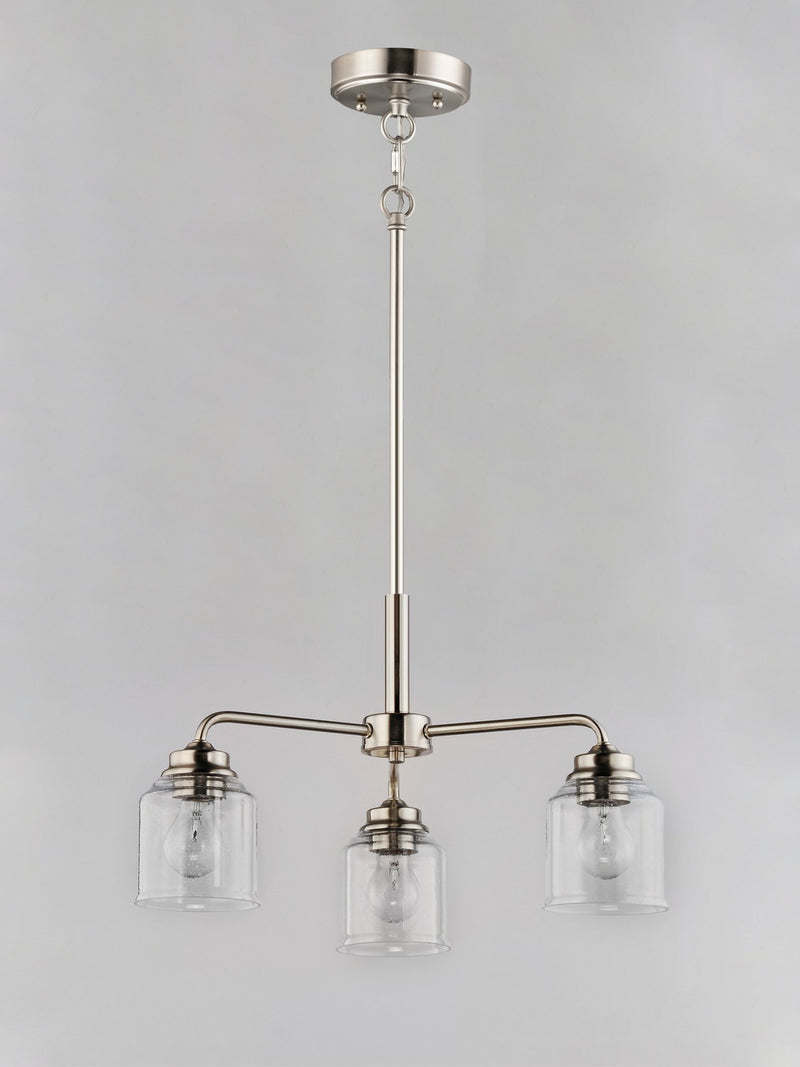 Maxim 12260CDSN Three Light Semi-Flush Mount/Chandelier, Satin Nickel