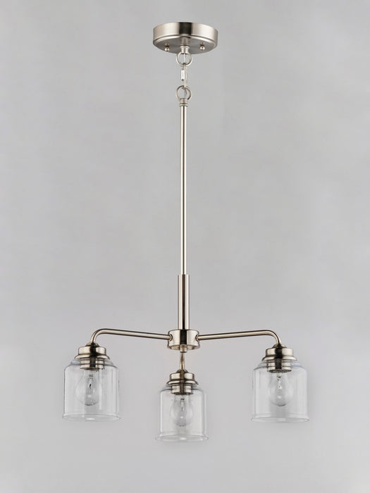 Maxim 12260CDSN Three Light Semi-Flush Mount/Chandelier, Satin Nickel