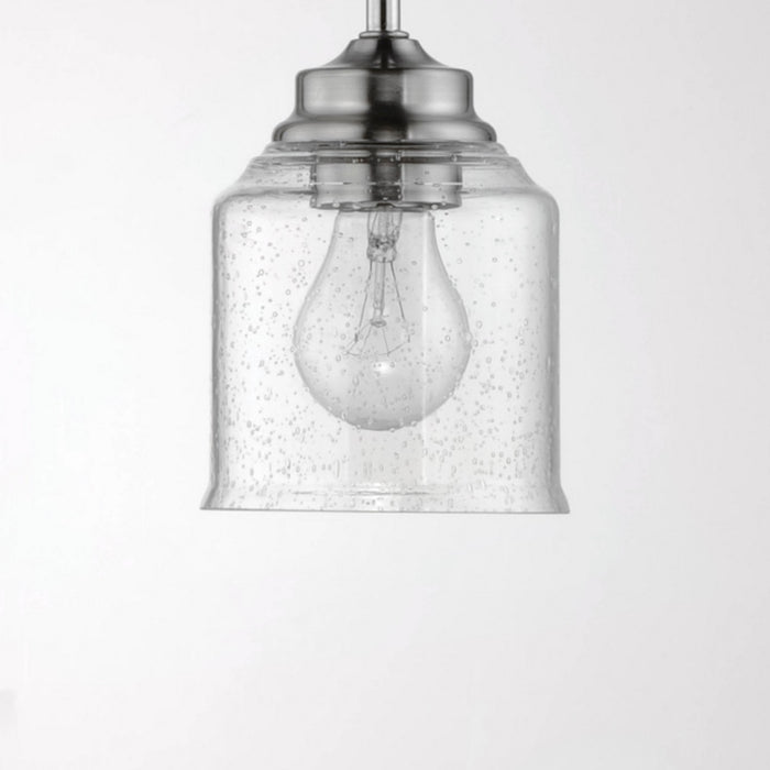 Maxim 12260CDSN Three Light Semi-Flush Mount/Chandelier, Satin Nickel