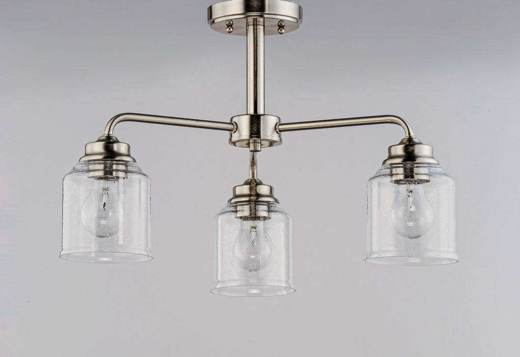 Maxim 12260CDSN Three Light Semi-Flush Mount/Chandelier, Satin Nickel