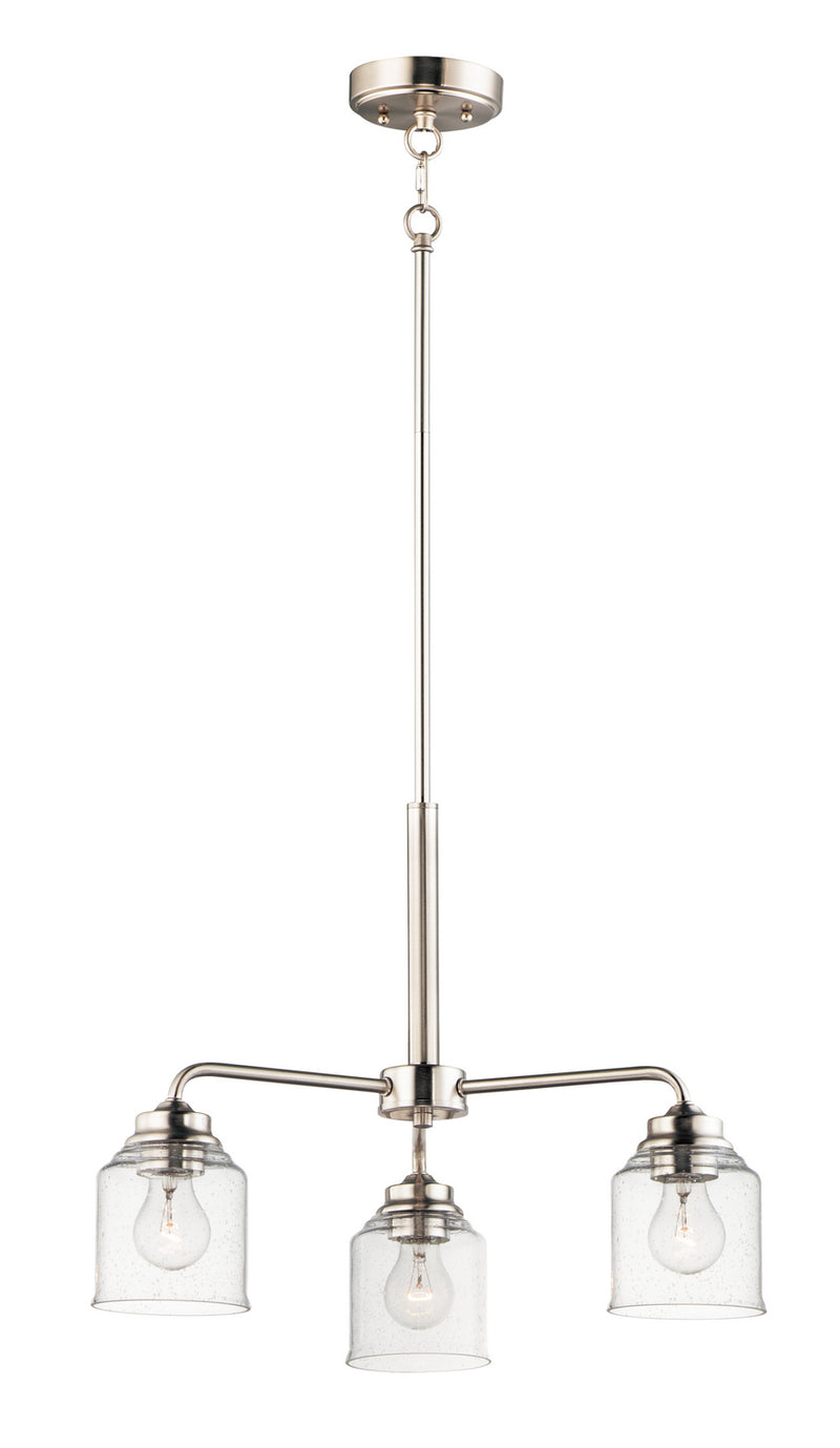 Maxim 12260CDSN Three Light Semi-Flush Mount/Chandelier, Satin Nickel