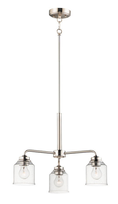 Maxim 12260CDSN Three Light Semi-Flush Mount/Chandelier, Satin Nickel