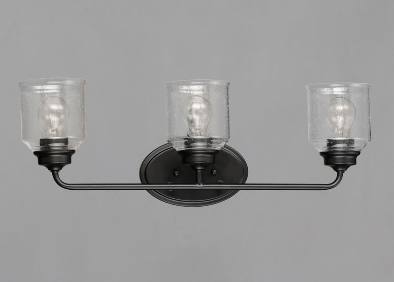 Maxim 12263CDBK Three Light Bath Vanity, Black