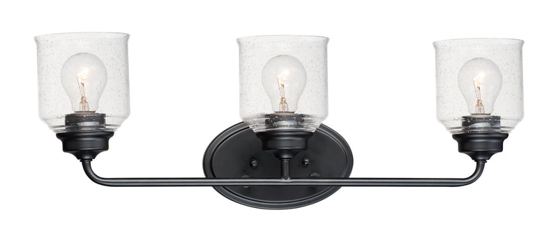 Maxim 12263CDBK Three Light Bath Vanity, Black