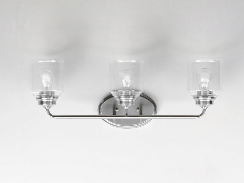 Maxim 12263CDSN Three Light Bath Vanity, Satin Nickel