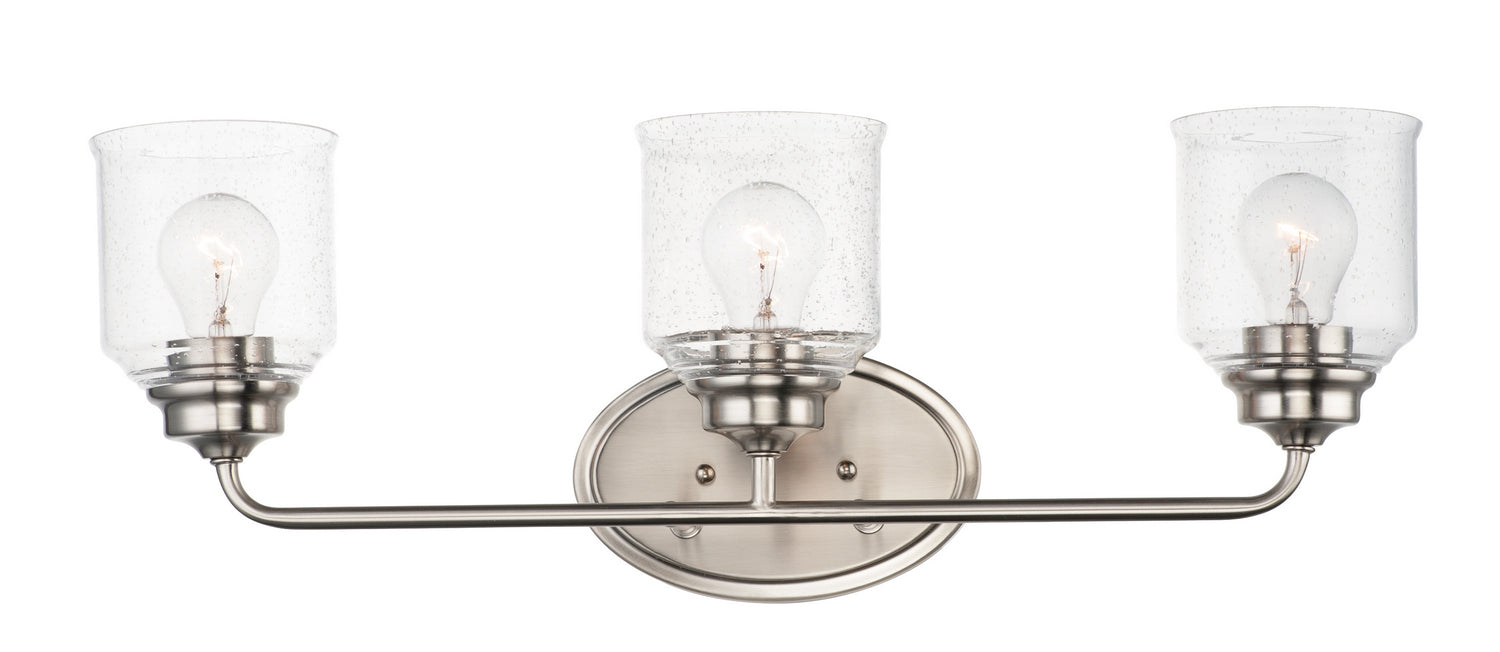 Maxim 12263CDSN Three Light Bath Vanity, Satin Nickel
