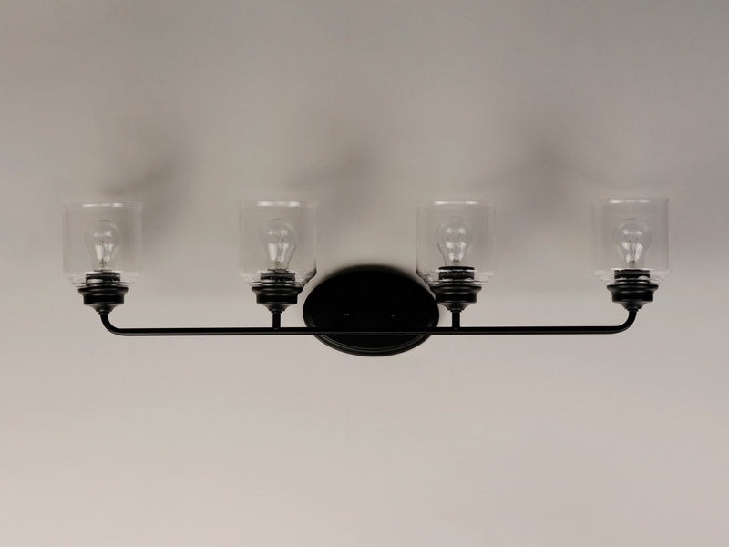 Maxim 12264CDBK Four Light Bath Vanity, Black