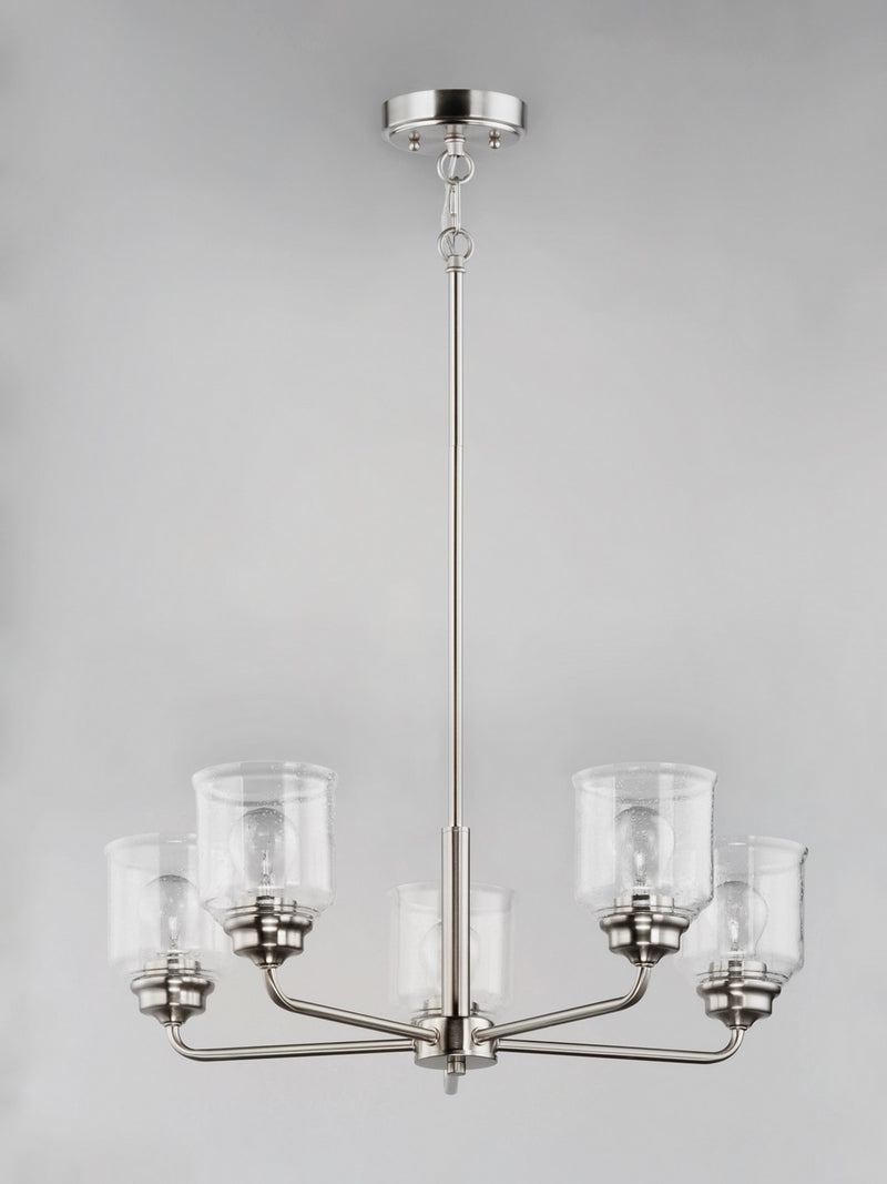 Maxim 12266CDSN Five Light Chandelier, Satin Nickel