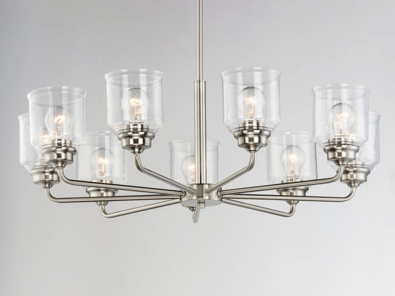 Maxim 12268CDSN Eight Light Chandelier, Satin Nickel