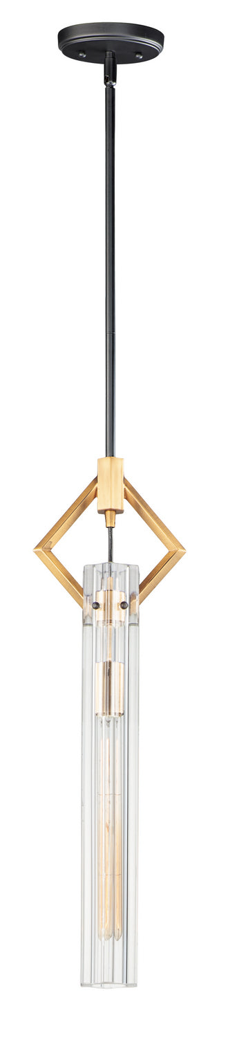 Maxim 16111CLBKAB One Light Pendant, Black / Antique Brass