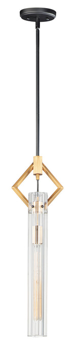 Maxim 16111CLBKAB One Light Pendant, Black / Antique Brass