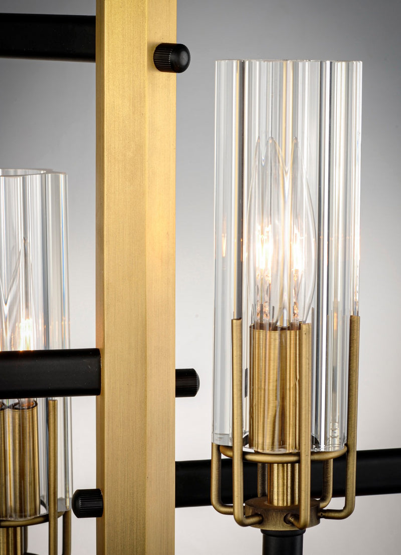 Maxim 16113CLBKAB Three Light Chandelier, Black / Antique Brass
