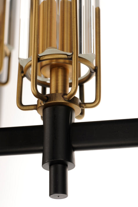 Maxim 16113CLBKAB Three Light Chandelier, Black / Antique Brass