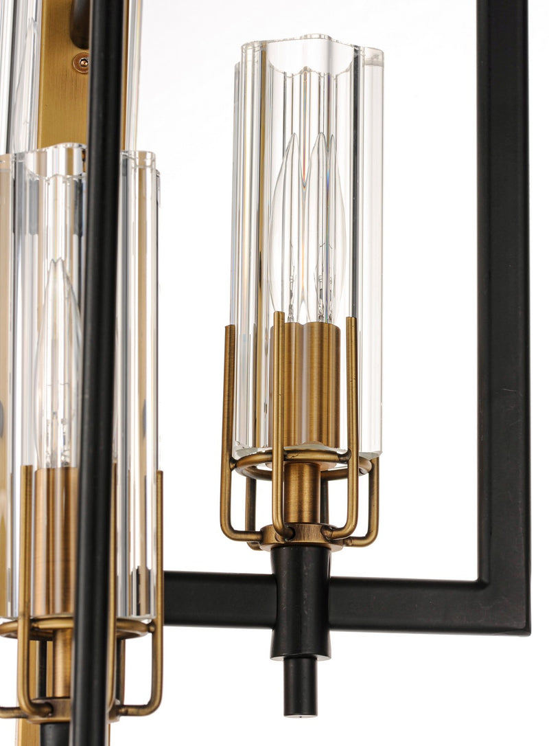 Maxim 16116CLBKAB Six Light Chandelier, Black / Antique Brass
