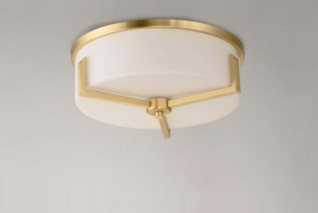 Maxim 21280SWSBR Three Light Flush Mount, Satin Brass