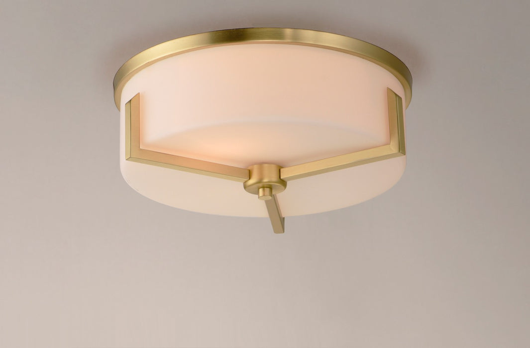 Maxim 21280SWSBR Three Light Flush Mount, Satin Brass