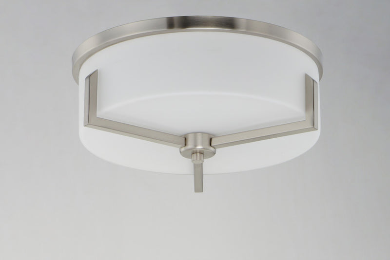 Maxim 21280SWSN Three Light Flush Mount, Satin Nickel