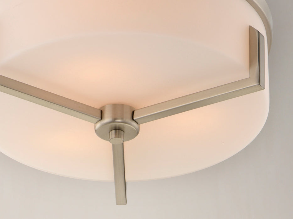 Maxim 21280SWSN Three Light Flush Mount, Satin Nickel