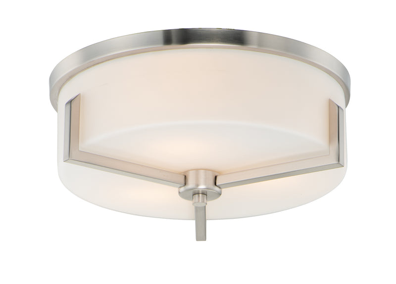 Maxim 21280SWSN Three Light Flush Mount, Satin Nickel
