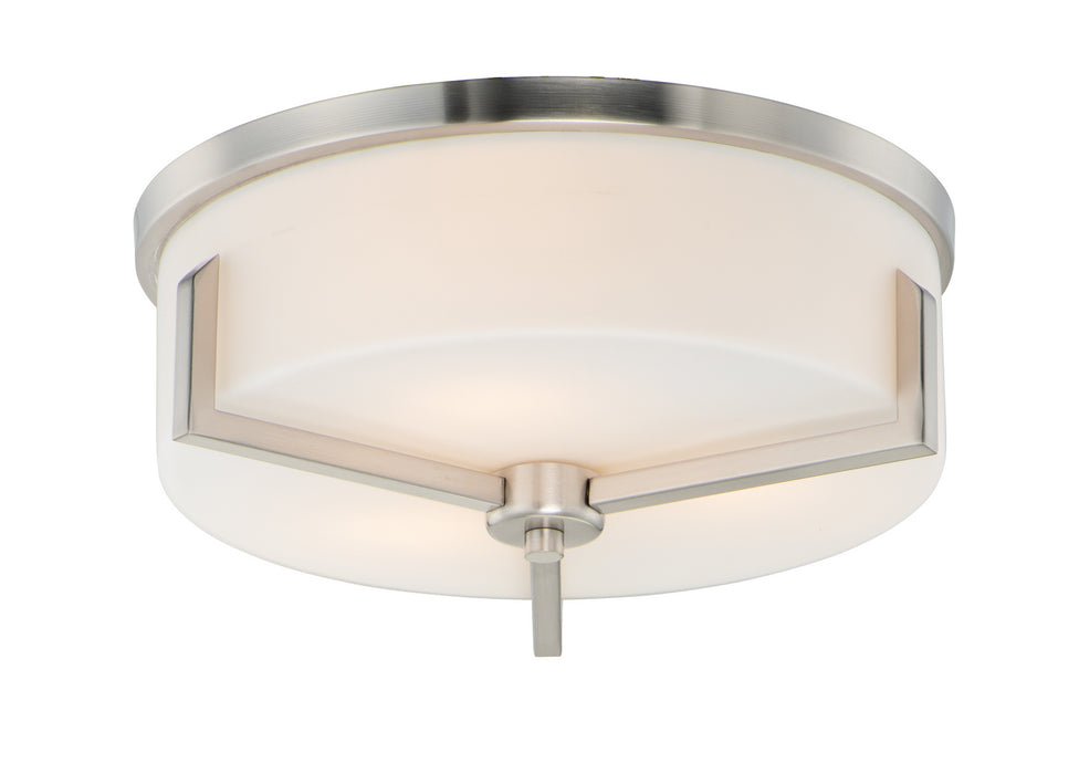 Maxim 21280SWSN Three Light Flush Mount, Satin Nickel