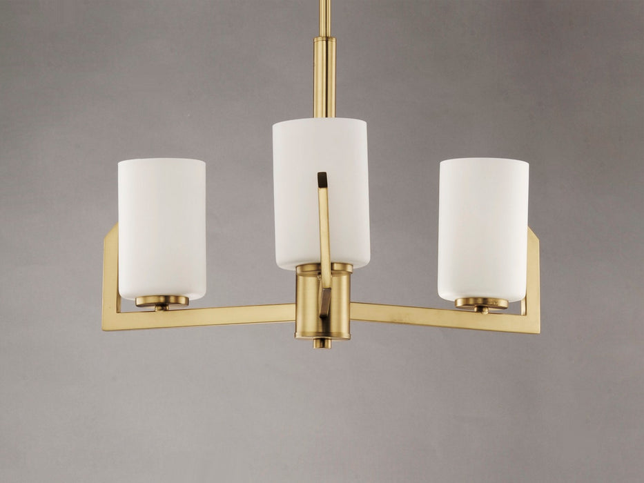 Maxim 21285SWSBR Three Light Chandelier, Satin Brass