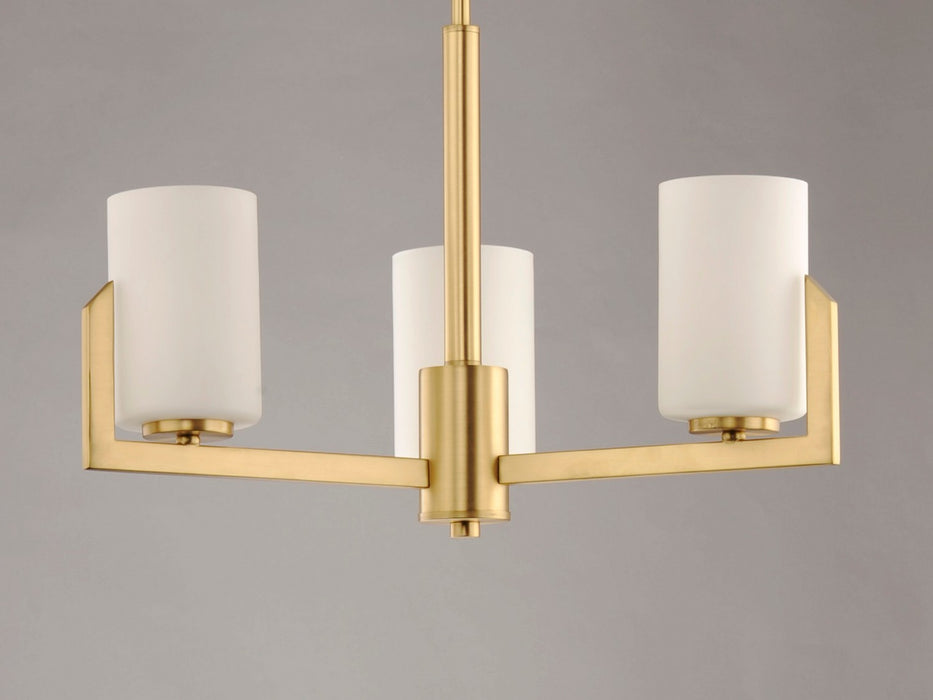 Maxim 21285SWSBR Three Light Chandelier, Satin Brass