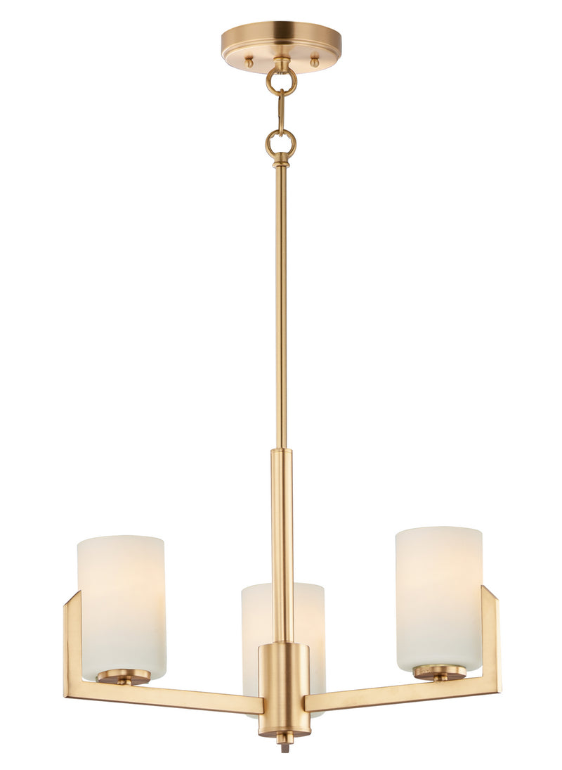 Maxim 21285SWSBR Three Light Chandelier, Satin Brass