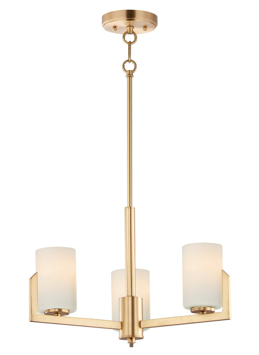 Maxim 21285SWSBR Three Light Chandelier, Satin Brass