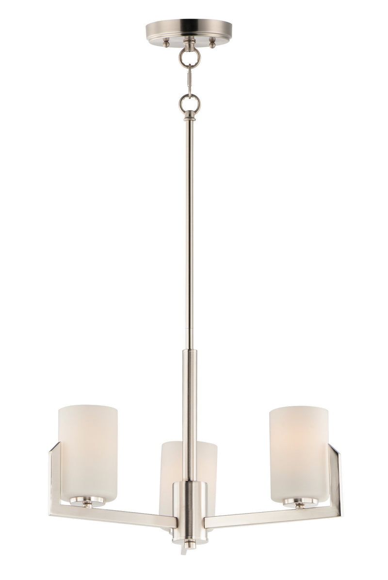 Maxim 21285SWSN Three Light Chandelier, Satin Nickel