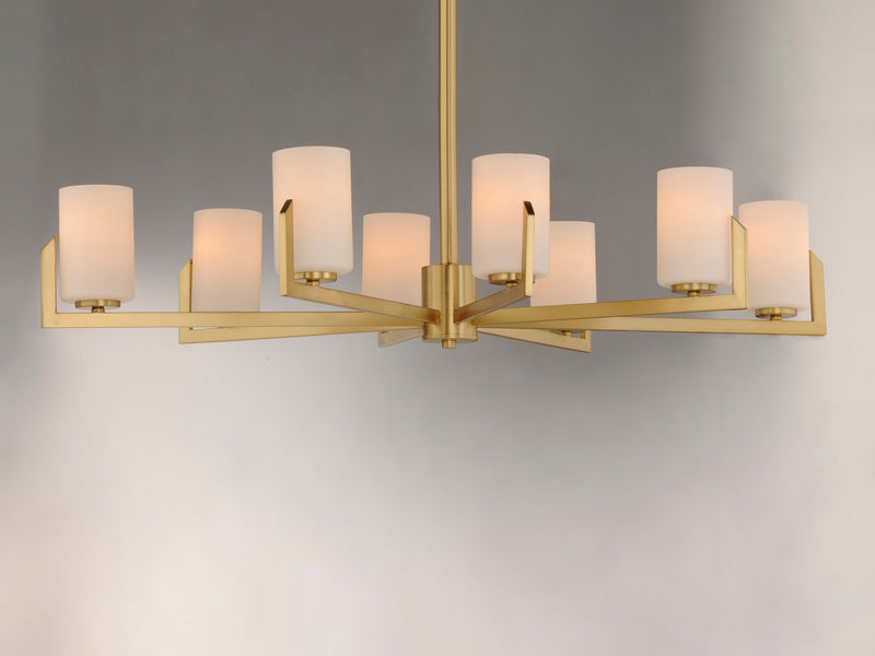 Maxim 21288SWSBR Eight Light Chandelier, Satin Brass