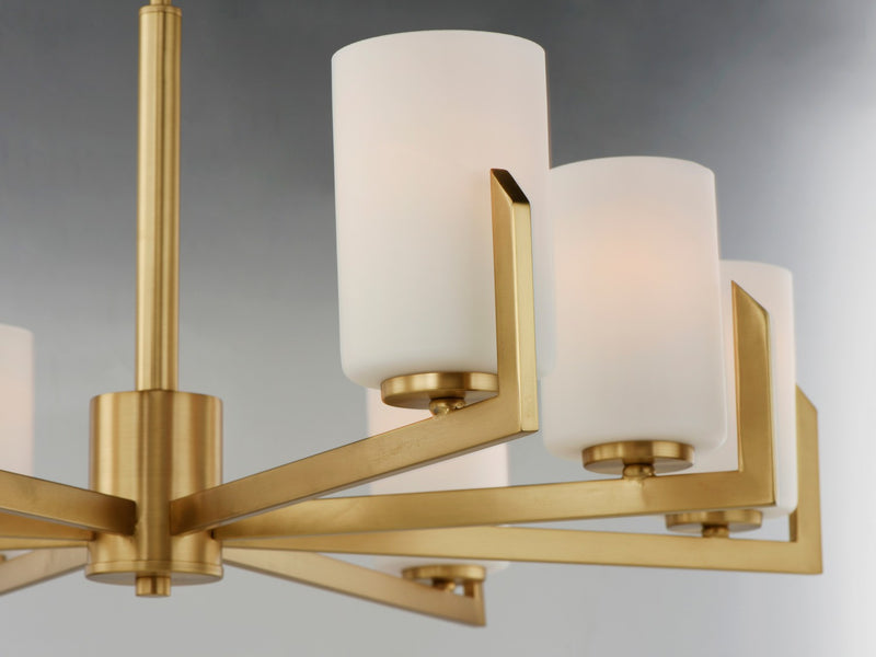 Maxim 21288SWSBR Eight Light Chandelier, Satin Brass