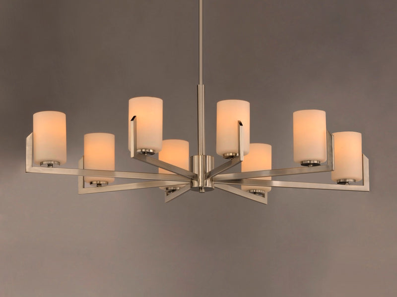 Maxim 21288SWSN Eight Light Chandelier, Satin Nickel