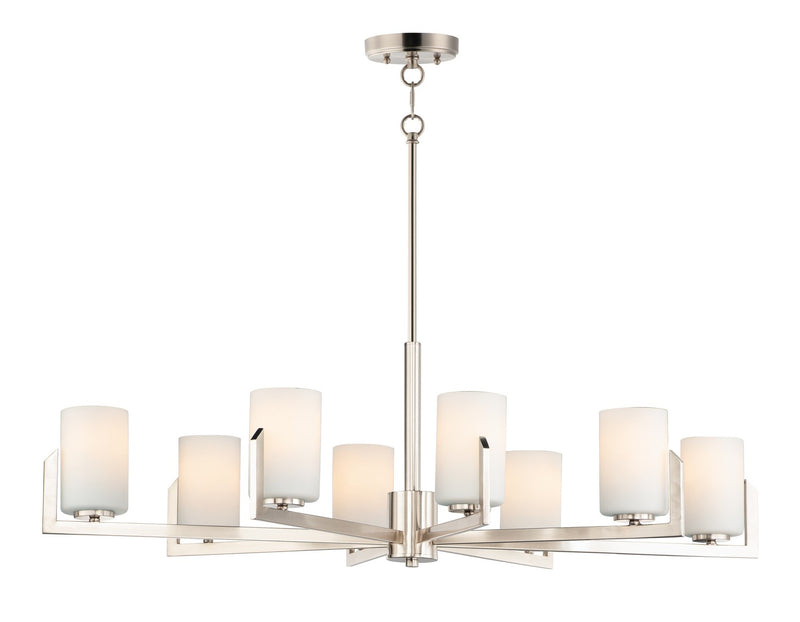 Maxim 21288SWSN Eight Light Chandelier, Satin Nickel