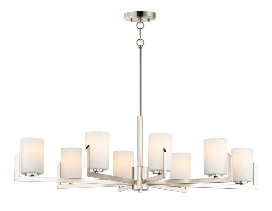 Maxim 21288SWSN Eight Light Chandelier, Satin Nickel