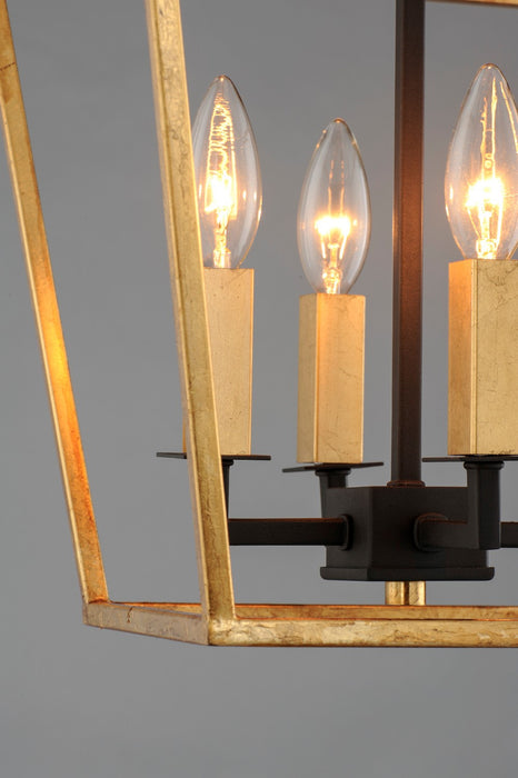 Maxim 25152GLTXB Four Light Chandelier, Gold Leaf / Textured Black