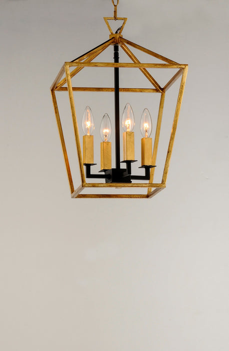 Maxim 25152GLTXB Four Light Chandelier, Gold Leaf / Textured Black