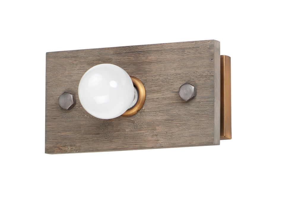 Maxim 25241WWDAB One Light Wall Sconce, Weathered Wood / Antique Brass