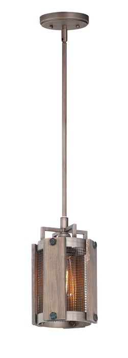 Maxim 25261BWWZ One Light Pendant, Barn Wood / Weathered Zinc