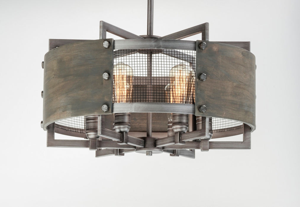 Maxim 25265BWWZ Six Light Pendant, Barn Wood / Weathered Zinc