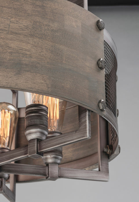 Maxim 25265BWWZ Six Light Pendant, Barn Wood / Weathered Zinc