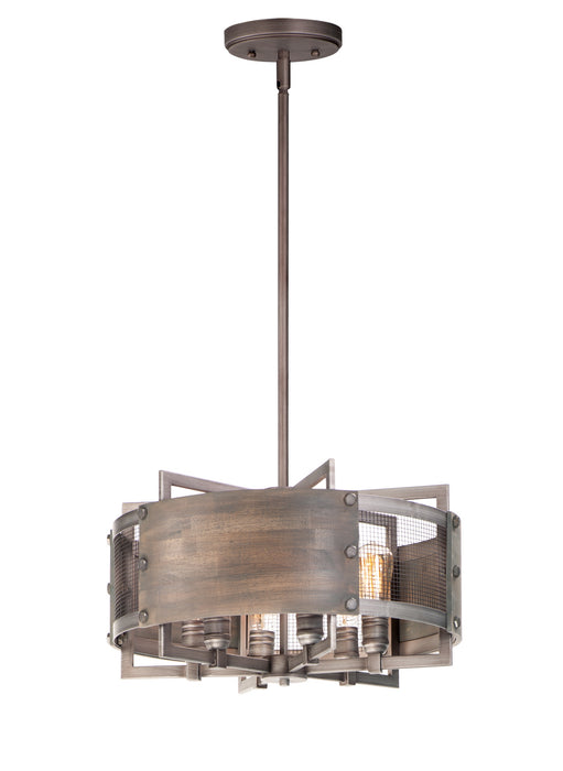 Maxim 25265BWWZ Six Light Pendant, Barn Wood / Weathered Zinc