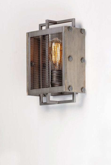 Maxim 25269BWWZ One Light Wall Sconce, Barn Wood / Weathered Zinc