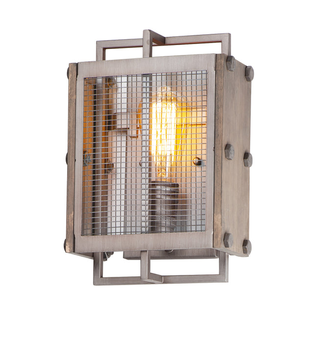 Maxim 25269BWWZ One Light Wall Sconce, Barn Wood / Weathered Zinc