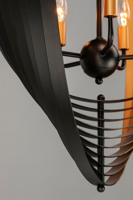 Maxim 28675BKGLD Five Light Pendant, Black / Gold
