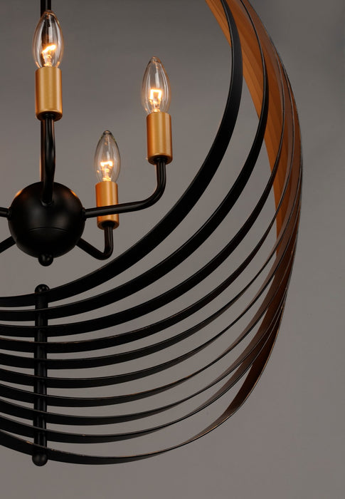 Maxim 28675BKGLD Five Light Pendant, Black / Gold